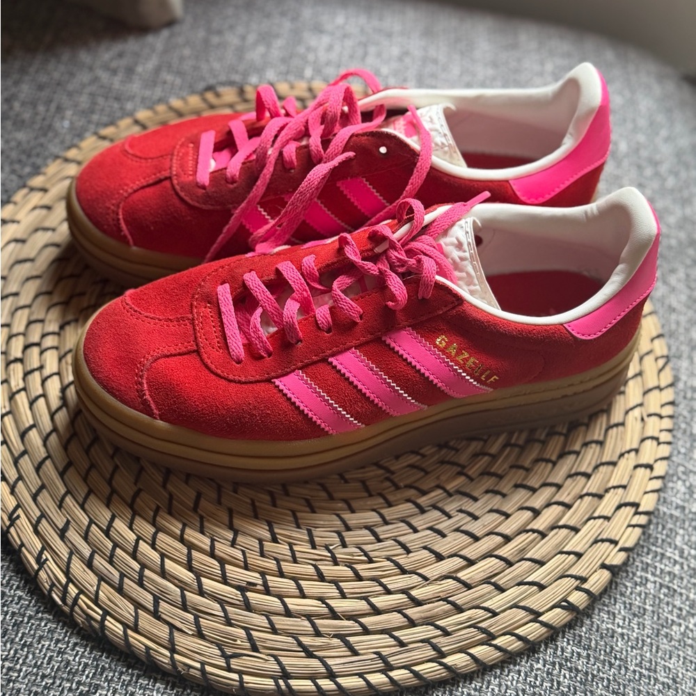 Adidas Women's Bold Red and Pink Sneakers